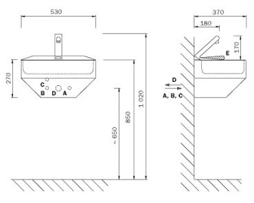Figure - AUM 03 sensor-controlled stainless steel washbasin