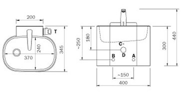 Figure - AUM 05 sensor-controlled stainless steel washbasin