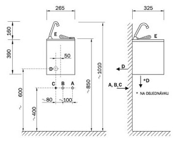 Figure - AUM 07 sensor-controlled stainless steel washbasin