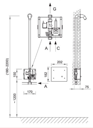 Figure - BSAS 01 anti-vandal shower control