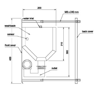 Figure - BSAU 01 sensor controlled anti-vandal washbasin