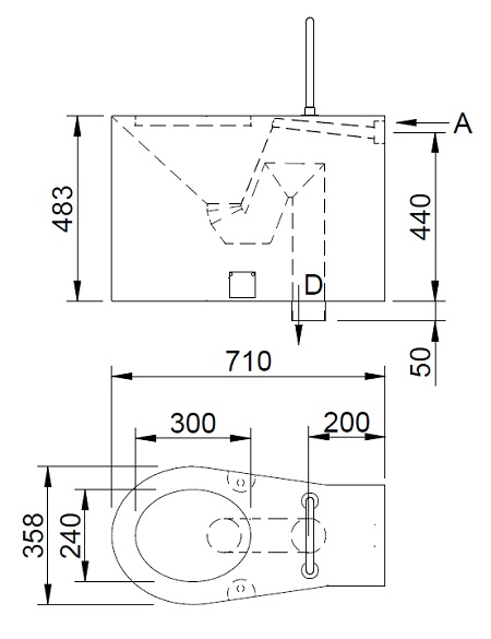 Figure - BSNZ 02 INV vandal-proof stainless steel free-standing toilet for handicapped people