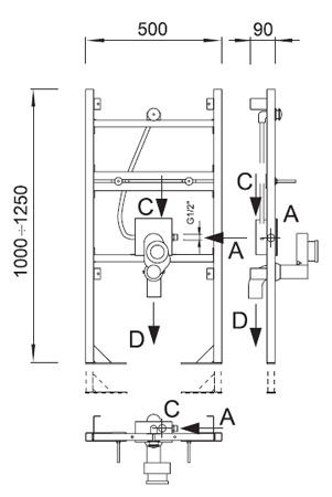 Figure - KP1 cantilever for urinal
