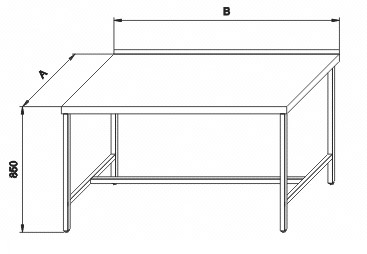 Figure - SD 01 stainless work table with footrest
