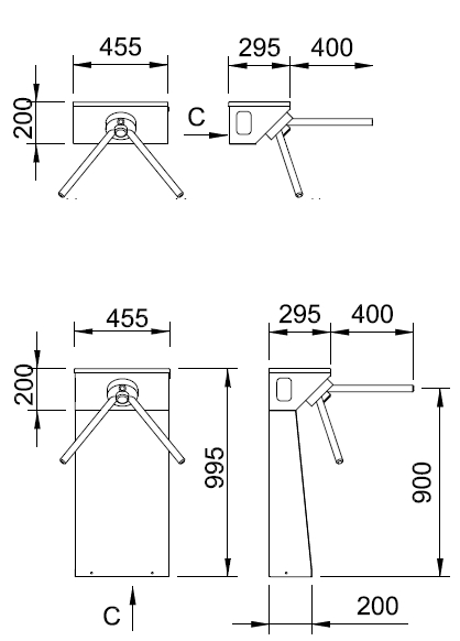 Figure - TRM stainless steel turnstiles