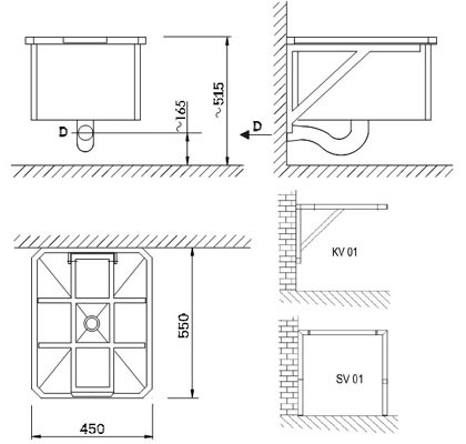 Figure - VL 01 stainless steel bucket sink
