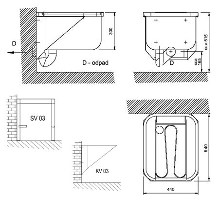 Figure - VL 03 stainless steel bucket sink with round inner corners