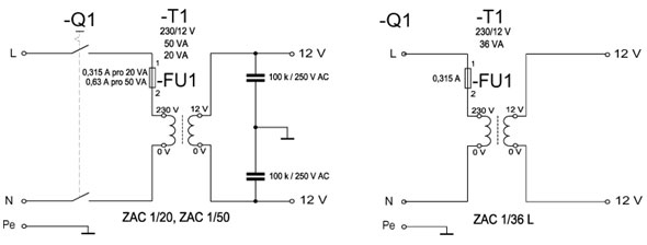 Figure - ZAC 1/20, ZAC 1/50, ZAC 1/36L power supply