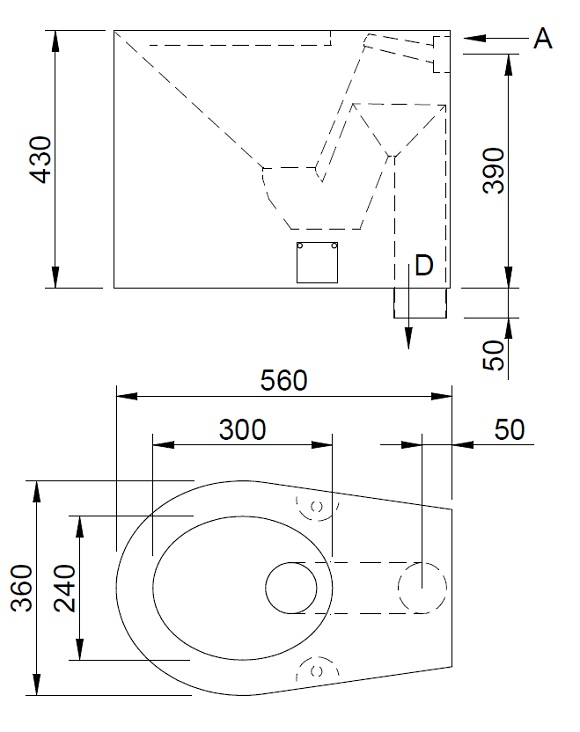 Figure - AUZ 04 stainless steel free-standing toilet