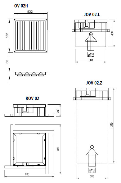 Figure - OV 02H stainless steel sewer inlet