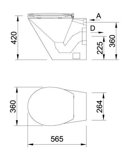 Figure - AUZ 06 stainless steel free-standing closet